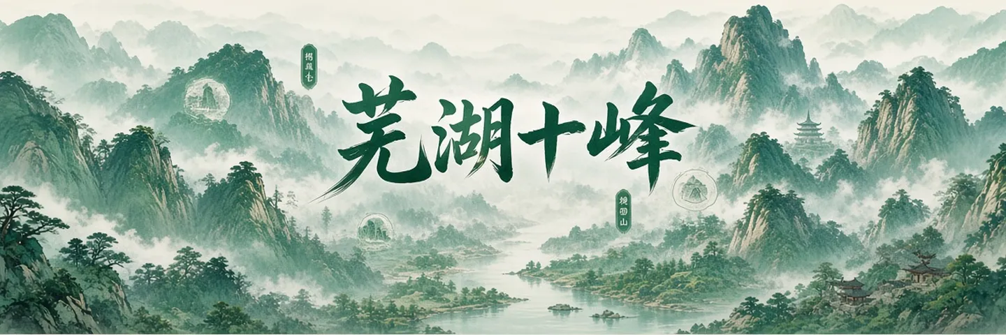 芜湖十峰封面，水墨群山与标题