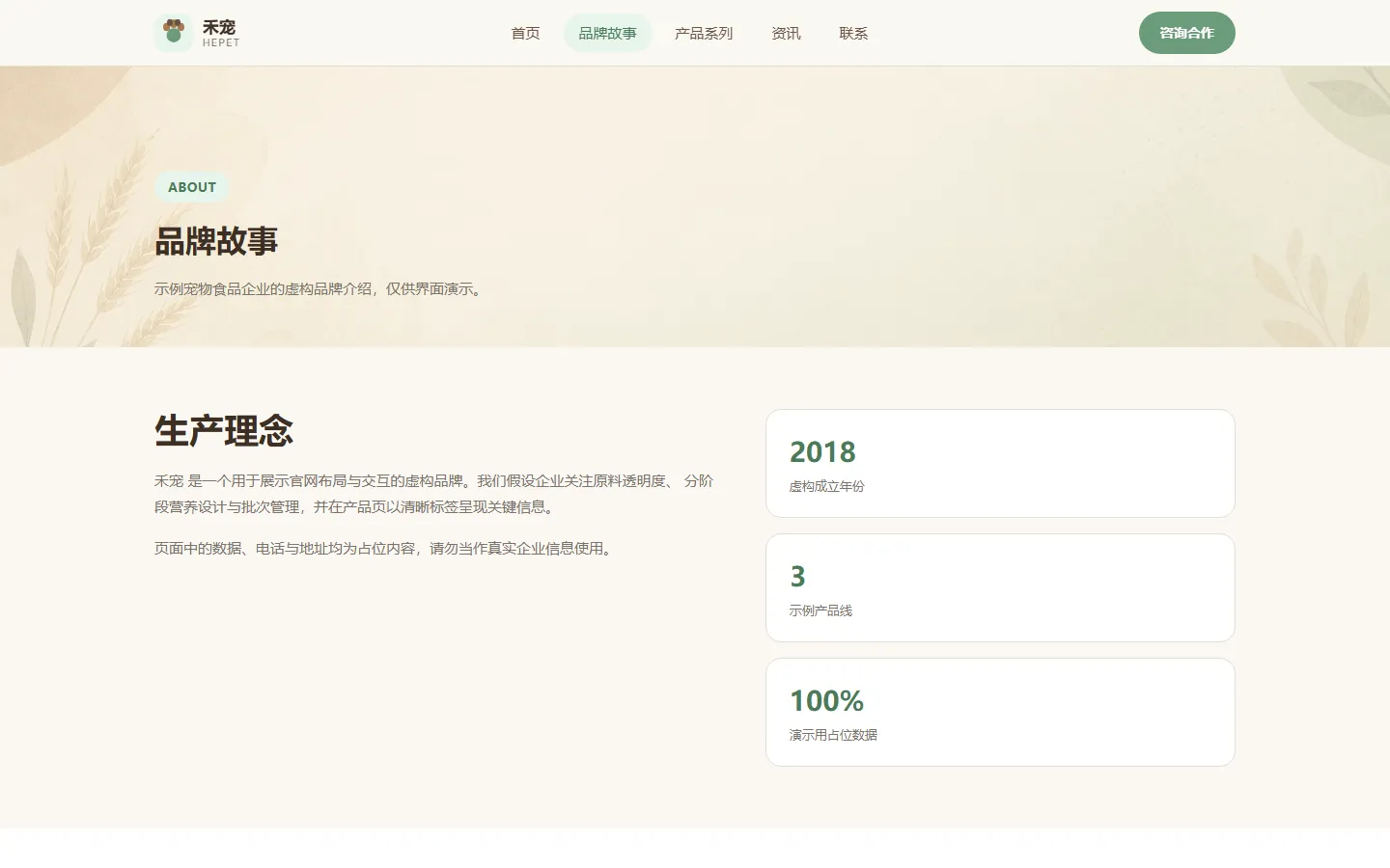 品牌故事页